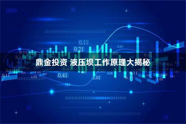 鼎金投资 液压坝工作原理大揭秘